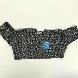 Free People Lucky Now Brami Crop Top Boho Black Combo Split Neck Size XS NEW NWT